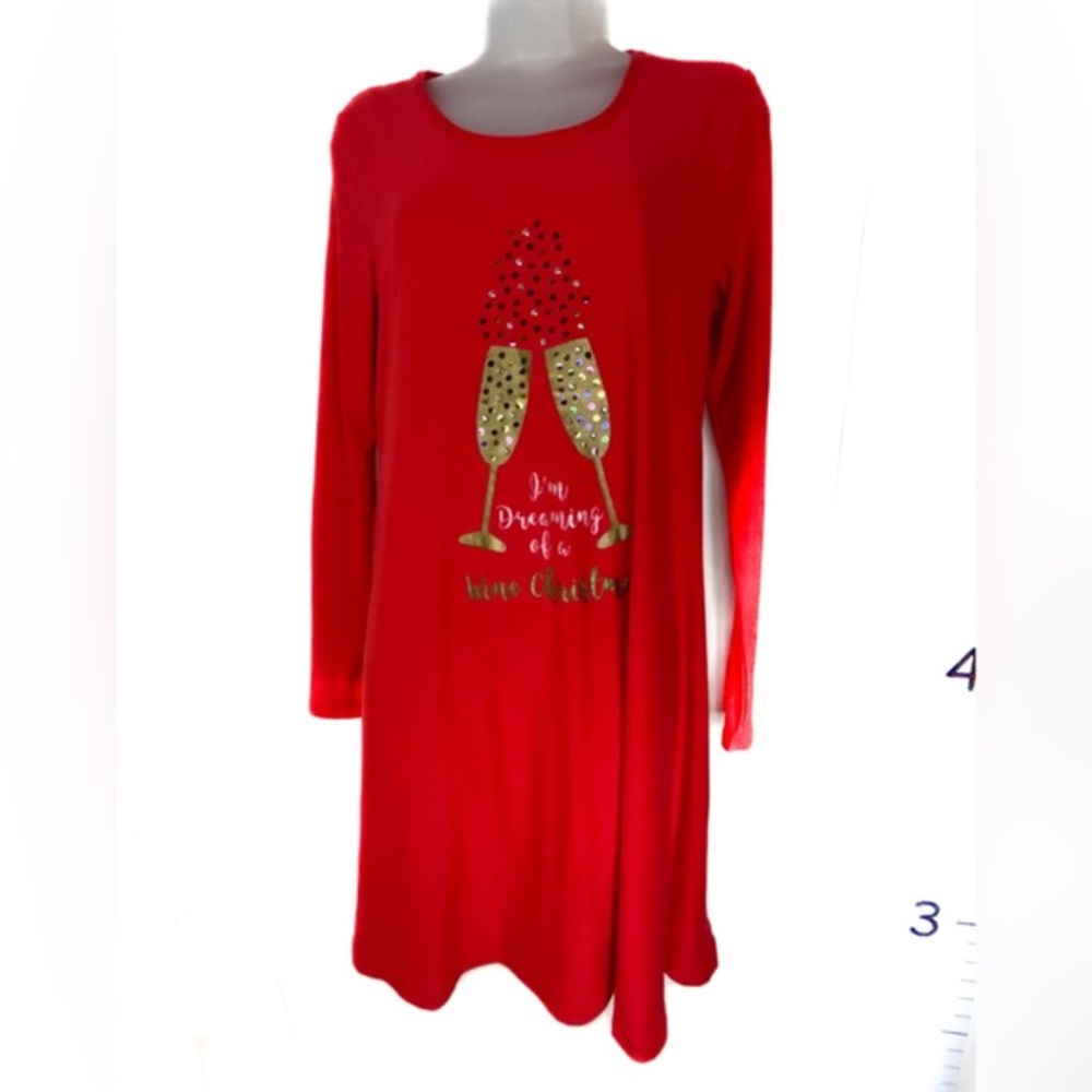 Tiara International‎ Christmas Red Nightgown "Wine Christmas" Small